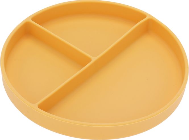 Hovedbilde Inndelt silikontallerken med sugekopp - oker