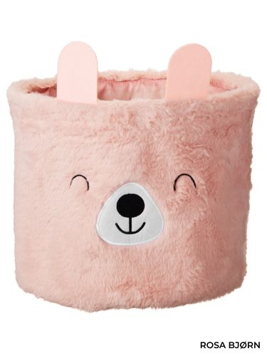 Oppbevaringskurv barn - teddy med dyremotiv (30x30 cm)