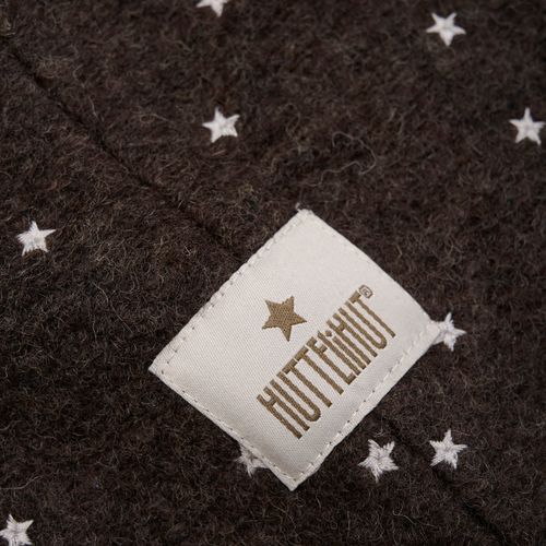 HUTTELiHUT Brodert ull balaclava - dark brown melange