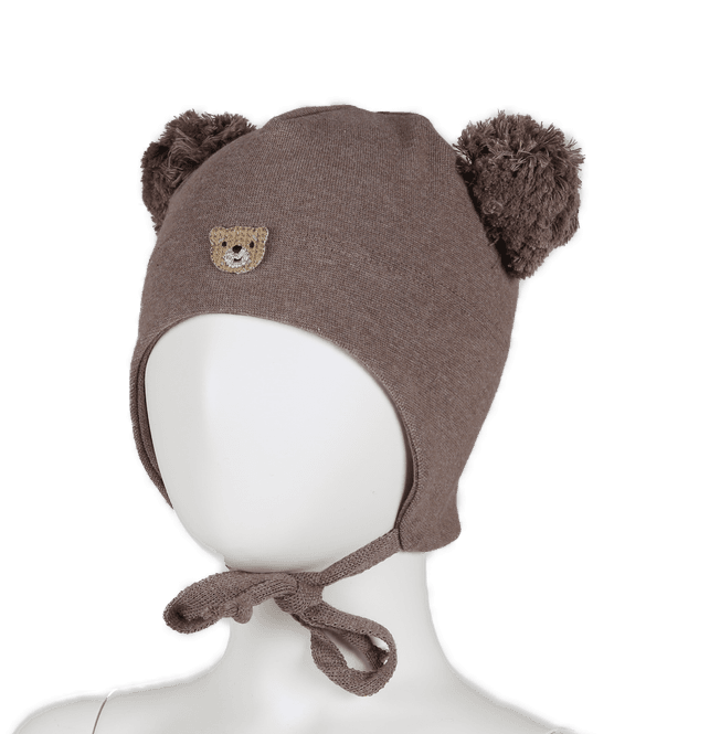 Hovedbilde Kivat Teddybjørn babylue med knyting - brunmelert
