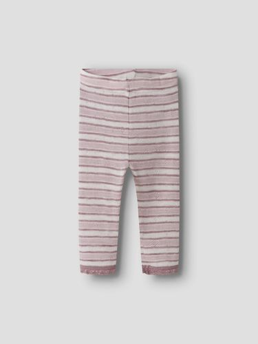 Name It Wang ull Stripe leggings til baby - violet ice / toadstool