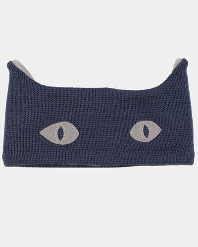 Kattnakken pannbånd i merinoull - midnatt