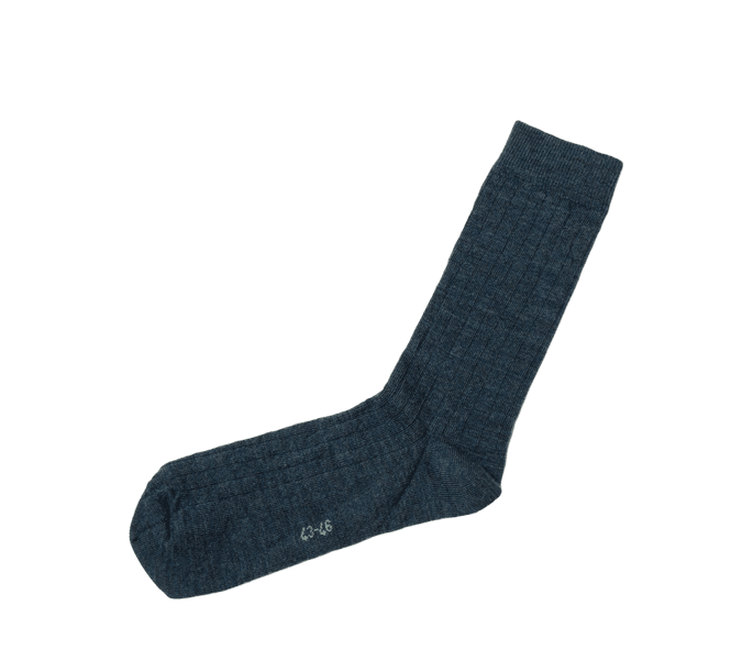 Hovedbilde Joha ullsokk tynn ribb - denim blå