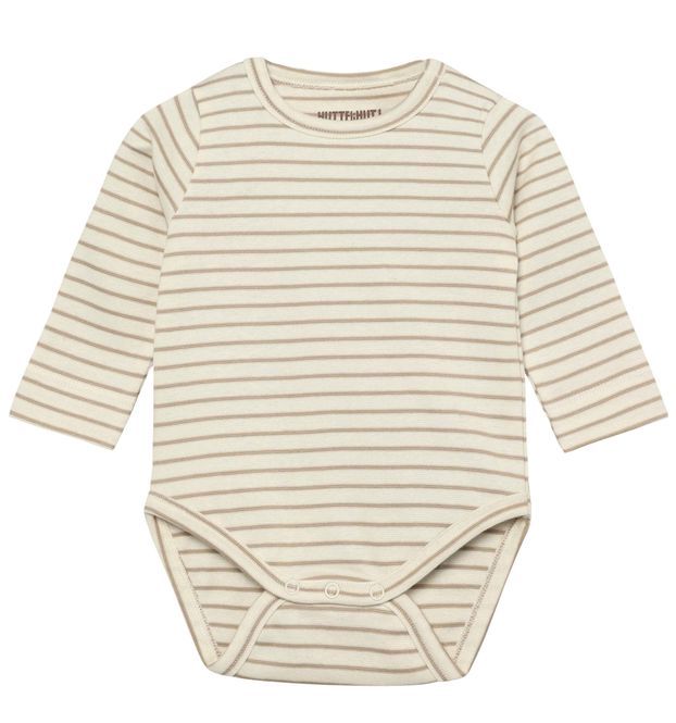 Hovedbilde Huttelihut Stripete body til baby - white pepper
