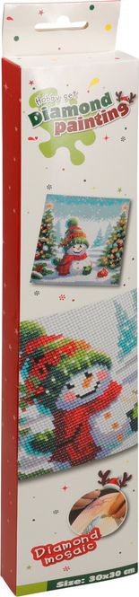 Hovedbilde Diamant perler julesett - snømann