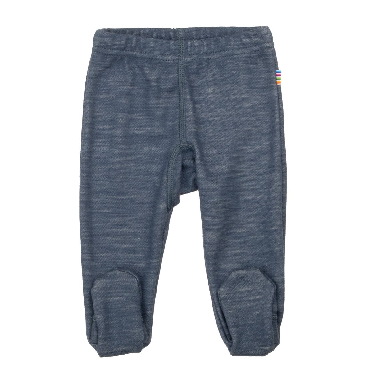 Joha Propeller ull/bambus leggings med fot - ensfarget blå