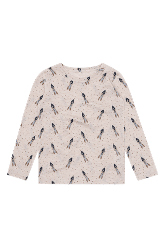 Hust & Claire Acel Rocket ull/tencel trøye til barn - wheat melange
