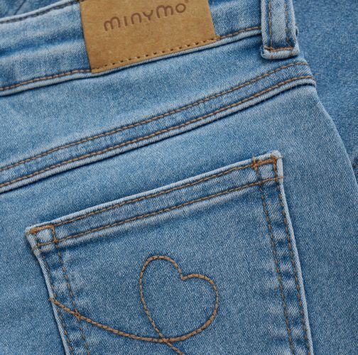 Minymo Wide Loosefit jeans til jente - light dusty blue