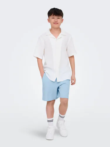 Only & Sons junior Kian Seersucker Shorts - powder blue 