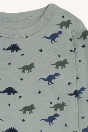 Hust & Claire Abba Dino ull/bambus trøye til barn - slate green
