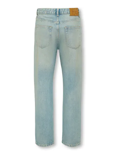 Only & Sons junior Edge straight jeans Repair- light blue denim