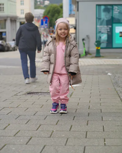 Kattnakken Bobleregnjakke Sludd barn - månefjell