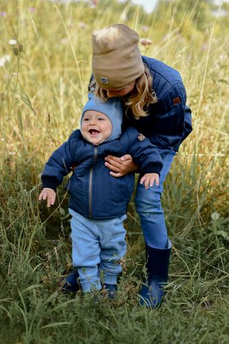 Mikk-Line Bomullsfleece heldress til baby - faded denim