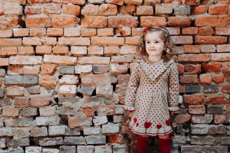 Hust & Claire Karina Hearts kjole til barn - biscuit 