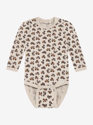 Minymo body til baby - aop beige melange