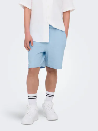 Only & Sons junior Kian Seersucker Shorts - powder blue 