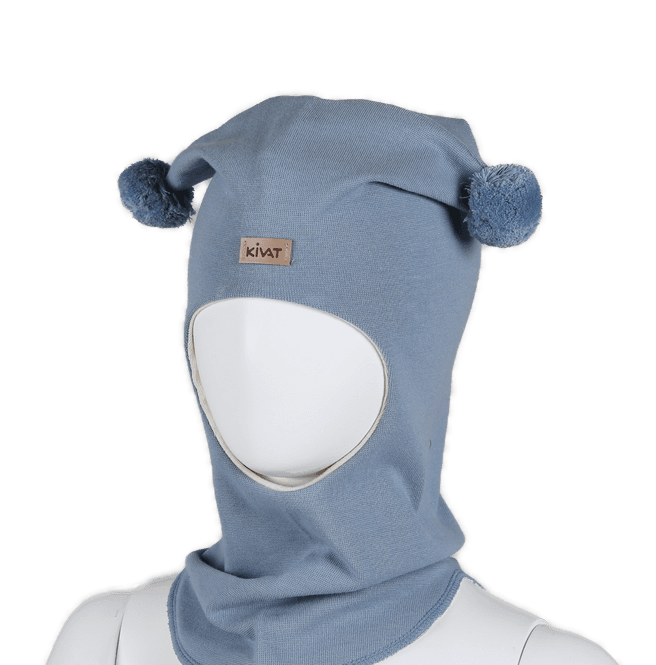 Hovedbilde Kivat balaclava Logo med dusker - dueblå