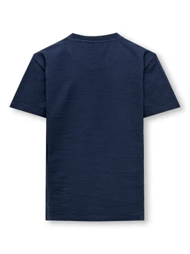 Only & Sons junior Kian Seersucker T-skjorte - navy blazer