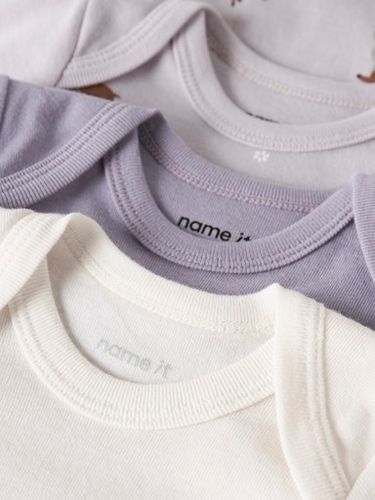 Name It 3-pk Deer body til baby - lilac marble