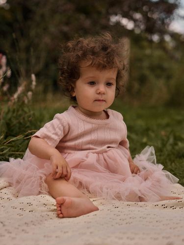 Lil'Atelier Fanella kjole til baby - peach whip