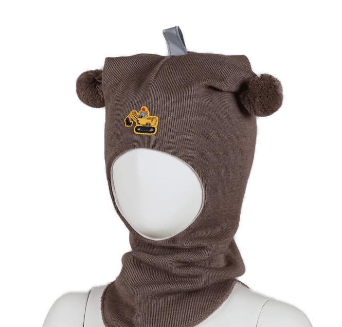 Hovedbilde Kivat ull balaclava Gravemaskin - sjokoladebrun 