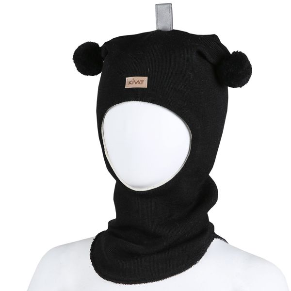 Hovedbilde Kivat ull balaclava logo med dusker - sort