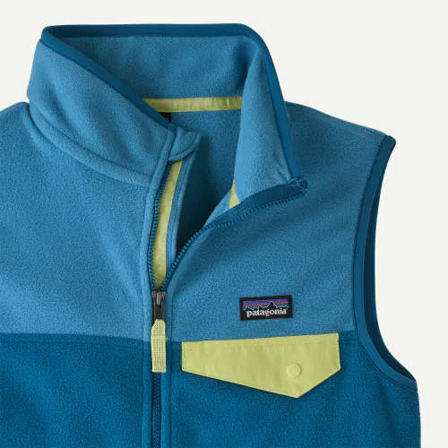 Patagonia Kids’ Micro D™ Snap-T® Fleece Vest, Aquatic Blue