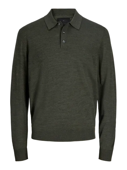 Hovedbilde Jack & Jones Merino strikk pologenser - rosin ...