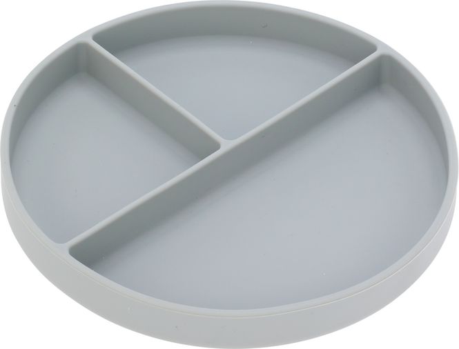 Hovedbilde Inndelt silikontallerken med sugekopp - grå