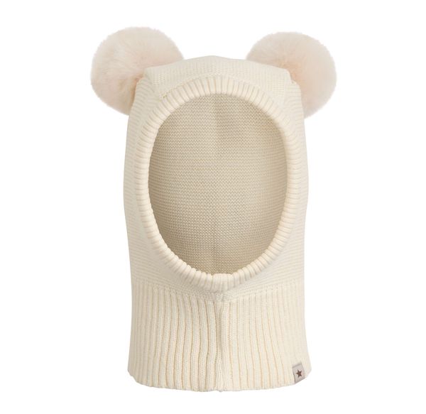 Hovedbilde Huttelihut balaclava med pompoms - antique white
