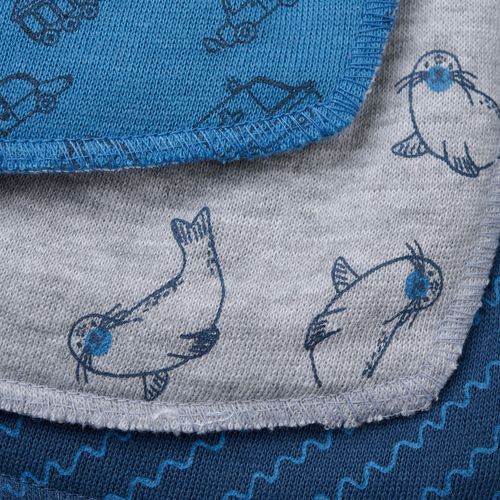 Pippi 3-pk smekkeskjerf til baby - vallarta blue