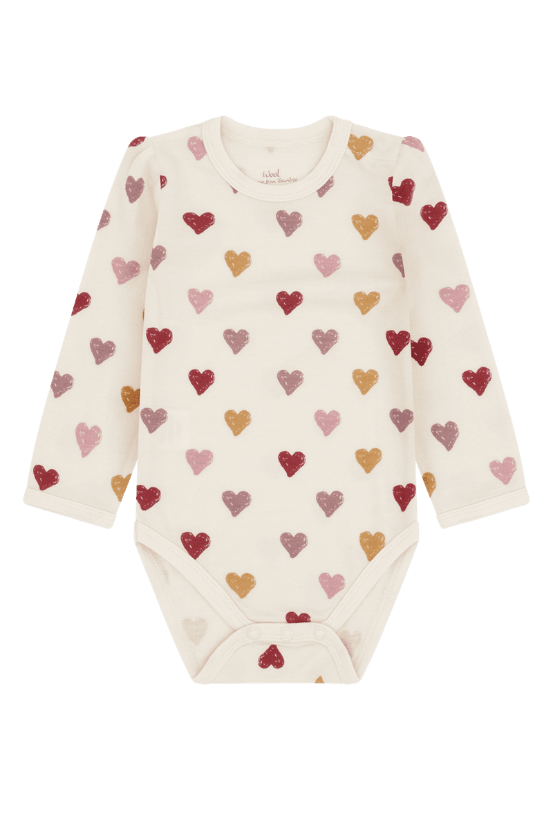 Hust & Claire Baloo Hearts ull/bambus body - off white