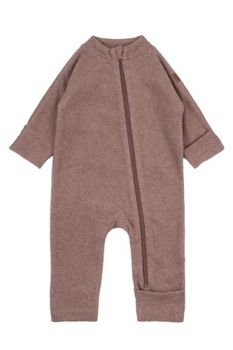 Mikk-Line Bomullsfleece heldress til baby - burlwood melange