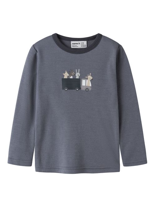 Hovedbilde Name It Willit ull trøye til barn -folkstone gray