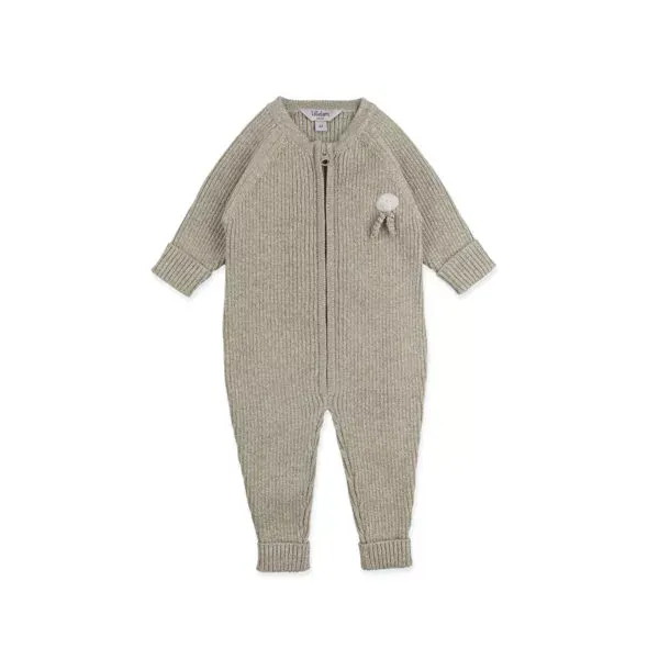 Hovedbilde Lillelam ull sparkedress ribb - lys mose