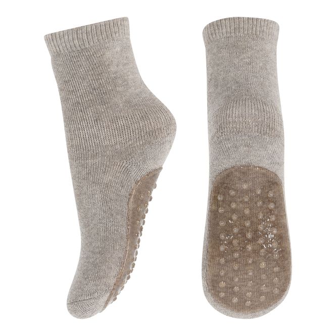 Hovedbilde MP bomull antiskli sokker - Light brown melange