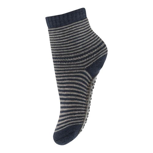 MP Vilde ull antiskli sokker - Dark Denim Melange