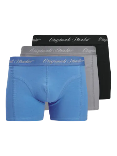 Jack and Jones Norrebro 3-pk Boxer til barn - marina/tradewinds/black