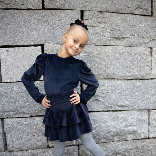 Vilje & Ve Hermine velour skjørt - Classic Navy