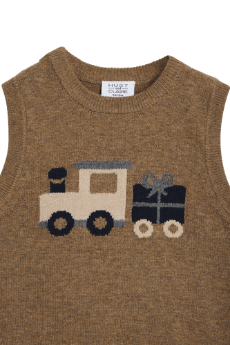 Hust & Claire Perry Tog strikketvest - coffee melange