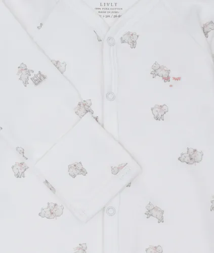 LIVLY Counting Sheep Footie heldress til baby - pink
