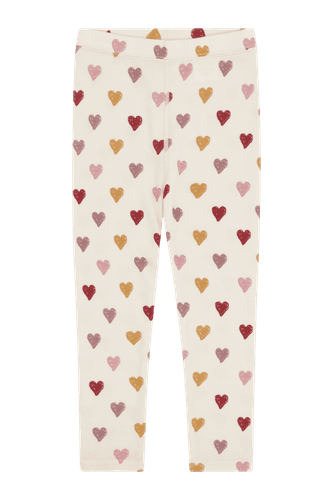 Hust & Claire Laki Hearts ull/bambus leggings til barn - off white