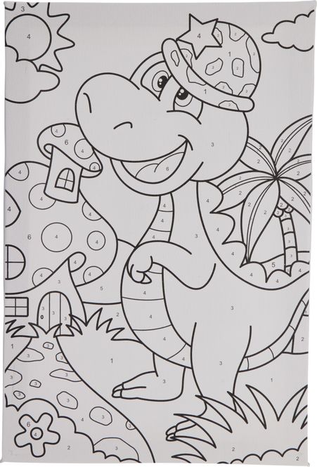 Hovedbilde Paint by numbers på lerret - dinosaur