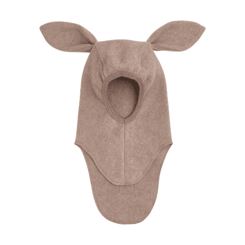 Huttelihut Bunny balaclava bomullsfleece - savannah melange