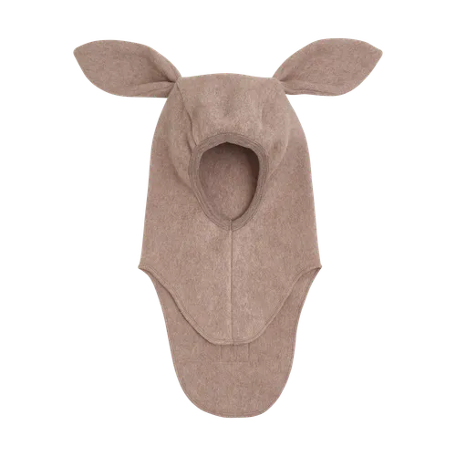 Huttelihut Bunny balaclava bomullsfleece - savannah melange