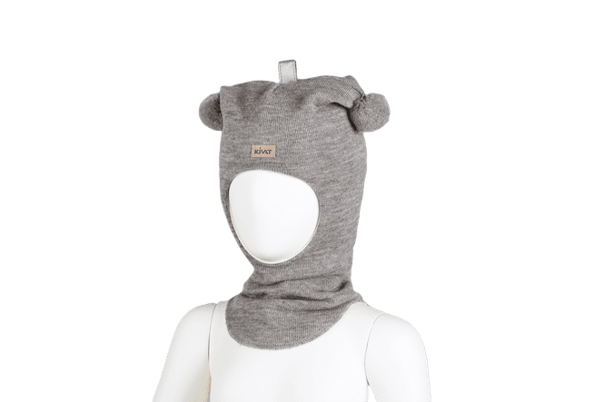 Hovedbilde Kivat ull balaclava med dusker  - beigemelert ...