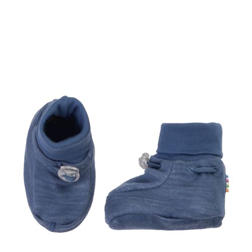 Joha Solid ull/bambus booties - blå