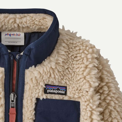 Patagonia Baby Retro-X® Fleece Jacket, Dark Natural w/New Navy