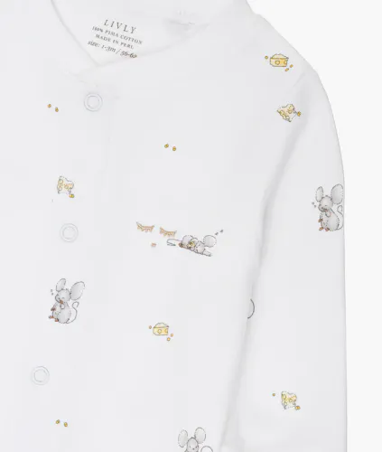 LIVLY Mice Overall heldress til baby - white
