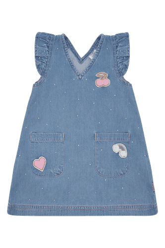Hust & Claire Karoline denimkjole til jente - blue denim